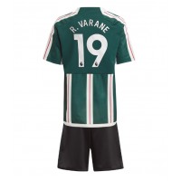 Camisa de time de futebol Manchester United Raphael Varane #19 Replicas 2º Equipamento Infantil 2023-24 Manga Curta (+ Calças curtas)